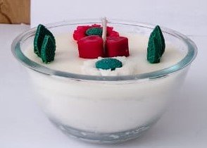 Supiksha Handcrafted Floral Glass Bowl Candle