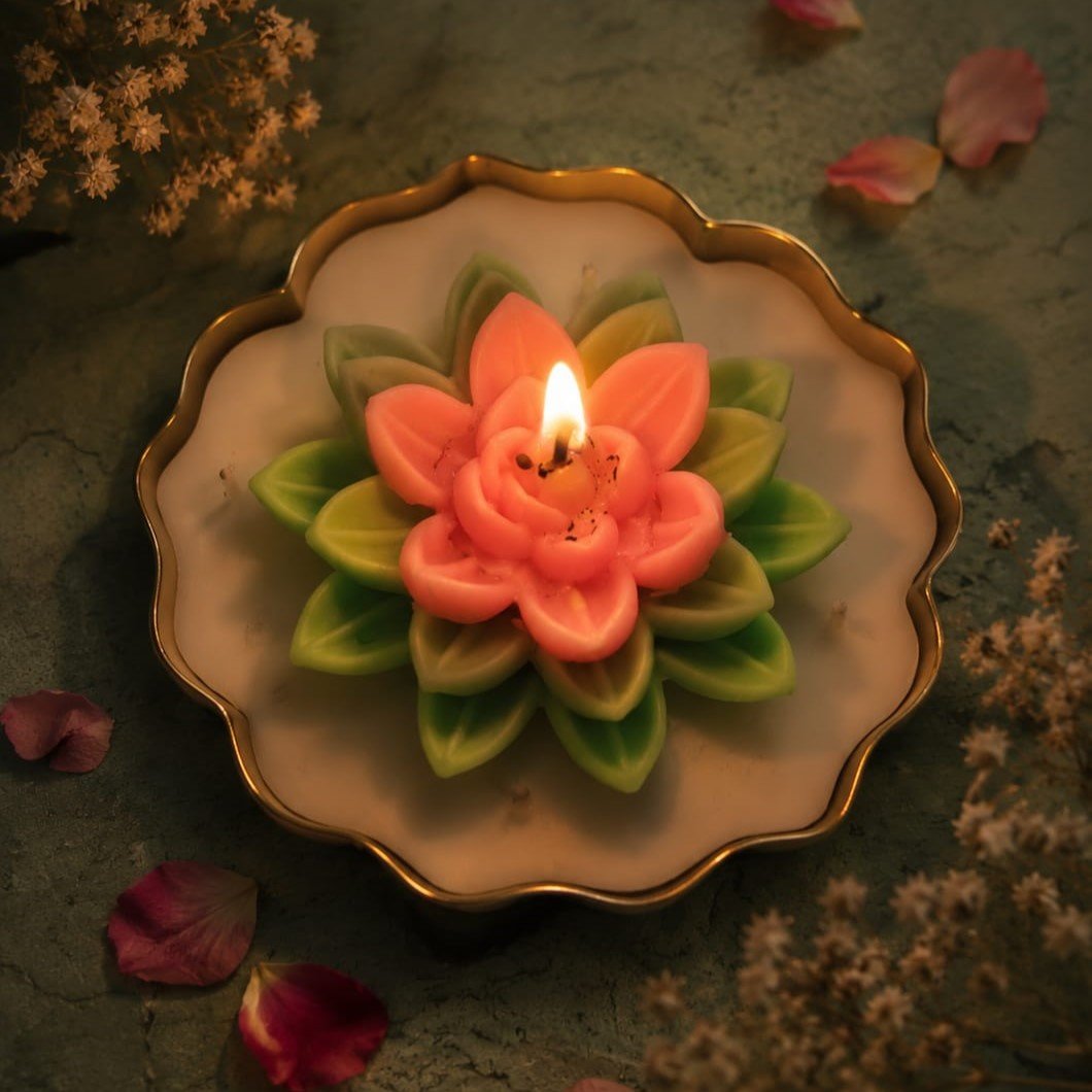 Supiksha Handcrafted Lotus Urli (5.5) Decorative Candle